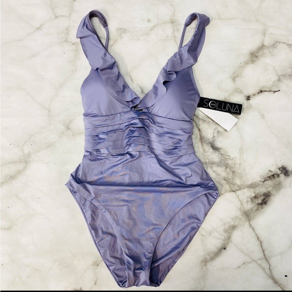 NWT Soluna Under the Sun Light Purple Large One Piece swimsuit. MSRP $118 - Picture 3 of 6